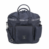 Navy luggage on white background