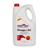 White bottle of Horse First Supplements Omega D Oil on a white background