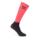 Coral and black sock 'Aubrion' on white background