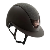 LeMieux Verv® Panel Brilliance Variant Colour Espresso. A brown helmet with glitter panel on white background.