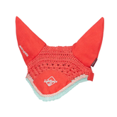 Coral equine hood 'LeMieux' on white background