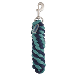 LeMieux AW26 Polycotton Leadrope Varient Aloe/Navy. Navy/Aloe twisted leadrope with LeMieux lable and silver clip.