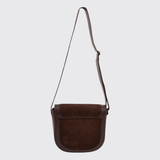 Dubarry Of Ireland Monart Bag Variant Cigar. A dark brown leather bag with a matching adjustable shoulder strap, shown against a light gray background.