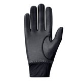 A single black athletic glove with a textured grip pattern and a reinforced palm area, shown against a plain white background.