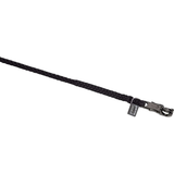 Black horse lead with a metal clip on a white background