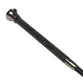 Black crystal horse whip handle on white background