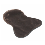 Brown fleece seat saver on a white background.