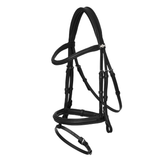 Black horse bridle on a light gray background