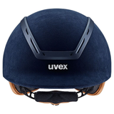 Blue helmet with Uvex logo on a white background