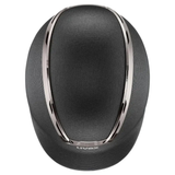 Black helmet with silver rim on a white background, featuring the Uvex brand.