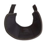 Black protective horse boot on a white background
