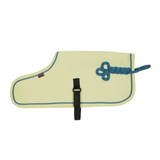 Green shaped pony rug on white background