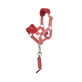 LeMieux AW26 Toy Pony Vogue Headcollar & Leadrope Variant Colour Russet. A toy pony headcollar and leadrope in russet colour withe white faux fur trim on white background