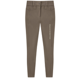 Holland Cooper Chiltern Contour Breeches Variant Colour Mocha. A pair of light brown horse riding pants with brand name 'Holland Cooper' on left leg.