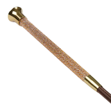 Gold crystal horse whip handle on white background