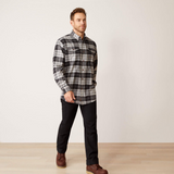 Ariat Mens Rebar Flannel Durastretch Work Shirt in Charcoal Grey
