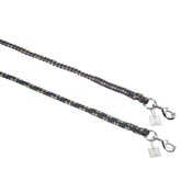 two ropes multi colours with metal clasp on white background