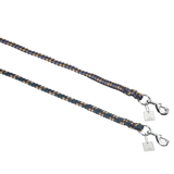 two ropes multi colours with metal clasp on white background