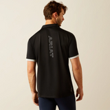 Ariat Mens Bandera Team Short Sleeve 1/4 Zip Polo in Black | Eland Lodge