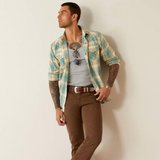 Ariat Mens Hardin Retro Fit Shirt in Turquoise