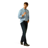 Ariat Mens Wilton Sweatshirt in Chambray Blue Heather