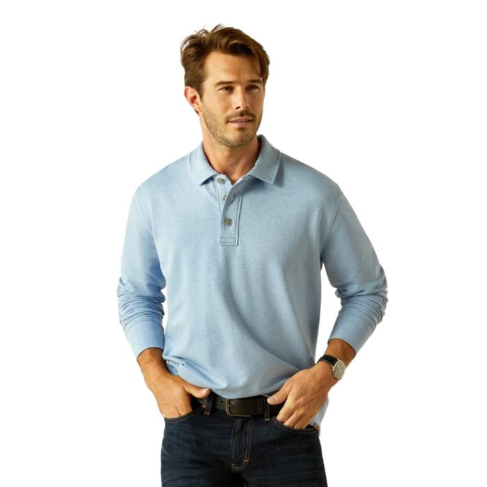 Ariat Mens Wilton Sweatshirt in Chambray Blue Heather