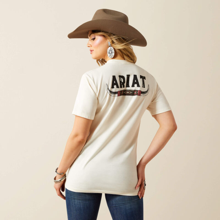Ariat Women's Bull Horns T-Shirt in Natural