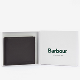 Barbour Amble Leather Billfold Wallet in Dark Brown