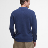 Reverse of the Barbour Mens Holt Waffle Knitted Polo Shirt in Oceana