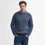Barbour Mens Horseford Crew Neck Jumper in River Blue | Eland Lodge