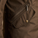 Zip Detail on Barbour Men's Spoonbill Jacket in Dark Olive