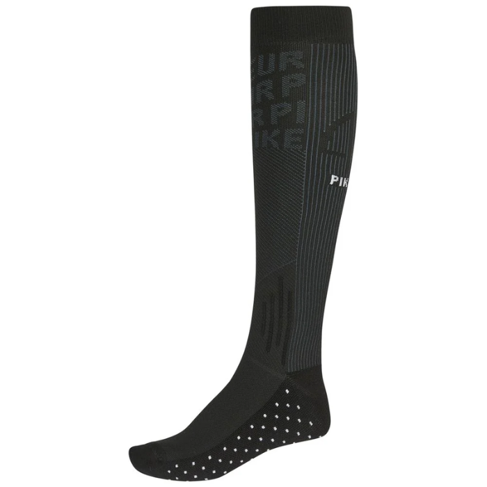 Pikeur AW26 Athleisure Knee Zone Socks Variant Black. Black knee-high sock on a white background.
