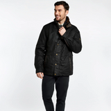 Dubarry Mens Carrickfergus Waxed Jacket in Black | Eland Lodge