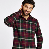 Dubarry Mens Shelbourne Check Flannel Shirt in Ox Blood | Eland Lodge