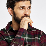 Dubarry Mens Shelbourne Check Flannel Shirt in Ox Blood | Eland Lodge