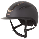 Evoke Callisto Wide Peak Riding Hat in Black/Rose Gold