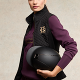 Holland Cooper Ladies Crystal Crew Neck Sweat in Aubergine layered over with a gilet