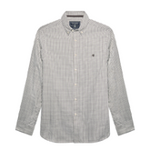 Checkered shirt with brand logo on a white background