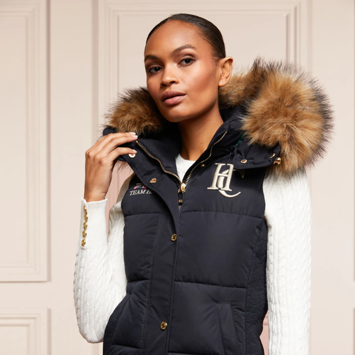 Holland Cooper Team Hooded Gilet in Ink Navy