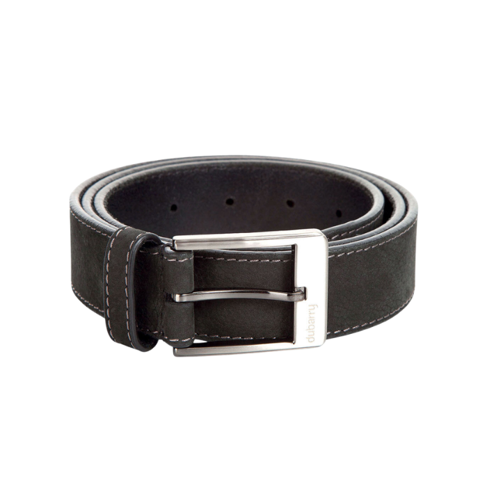 Black belt with silver fastner on white backgound