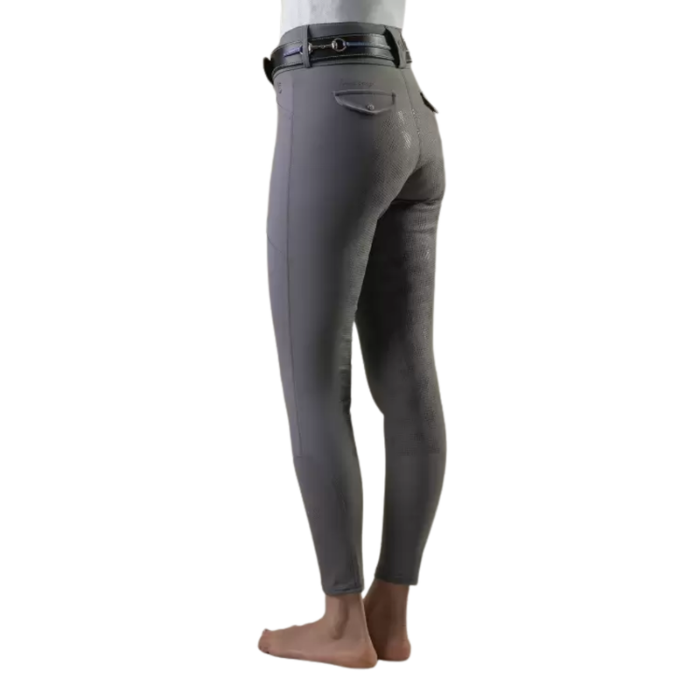 Gray riding pants on a white background