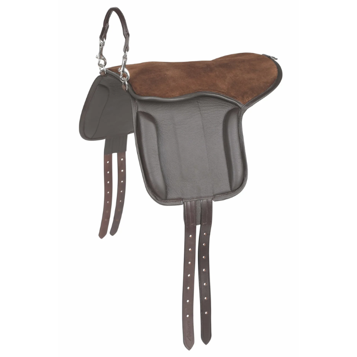 Small pony saddle on white background