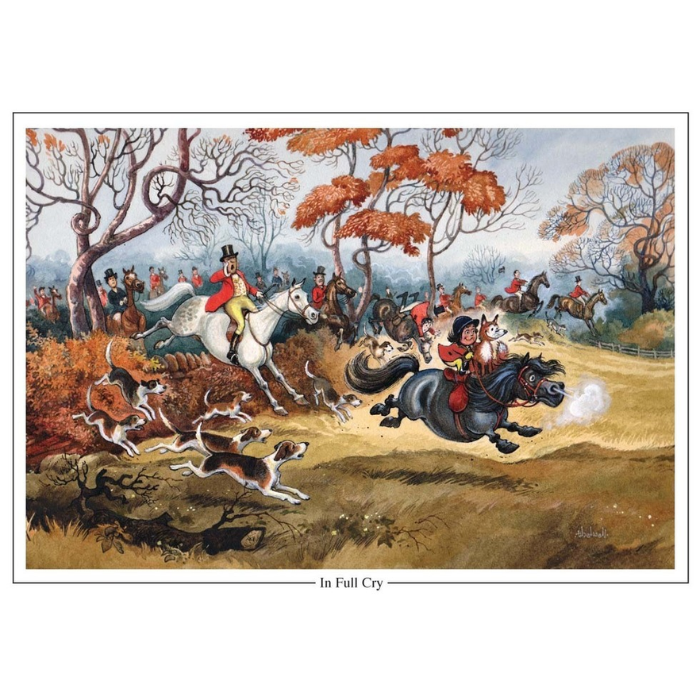 'In Full Cry' Christmas Greetings Card by Thelwell