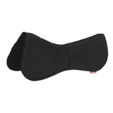 Black saddle pad on a white background