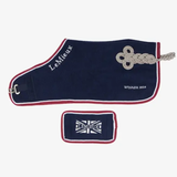 Navy toy pony rug white white LeMieux and Union Jack branding on a white background