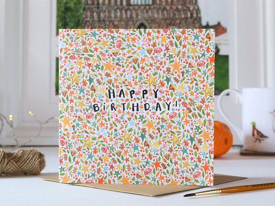 Molly Doodle Dandy Happy Birthday Autumn Stars Card