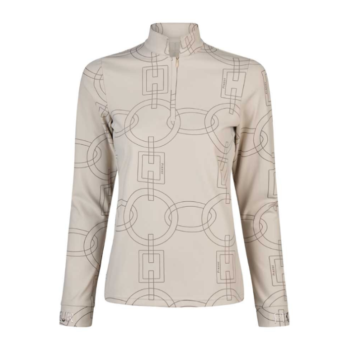 Pikeur Ladies Zip Shirt Base Layer in Pale Grey
