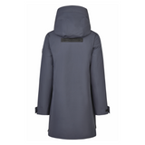 Graphite blue coat with a hood on a white background
