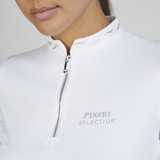 Logo Detail on Pikeur Selection Function Shirt in White Eland Lodge