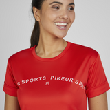 Woman wears the Pikeur Sports T-shirt in Red Flame